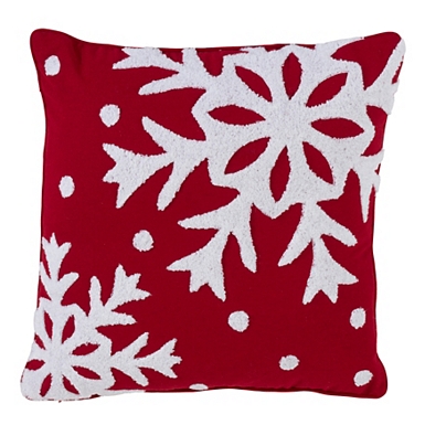 Chambray Christmas Lumbar Pillow Embroidered Peace - Woodwaves