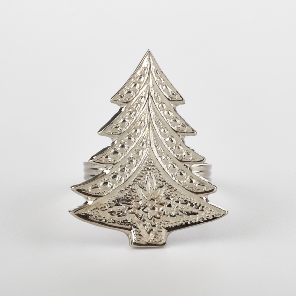 Art Deco Christmas Tree Napkin Rings, Set of 4