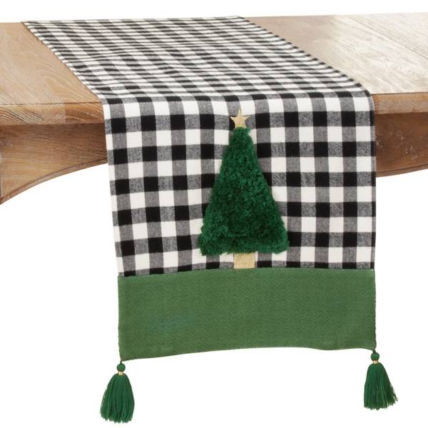 Black Buffalo Check Christmas Tree Table Runner Kirklands Home