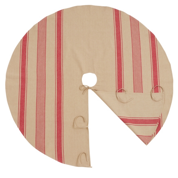 Red and Tan Striped Tree Skirt