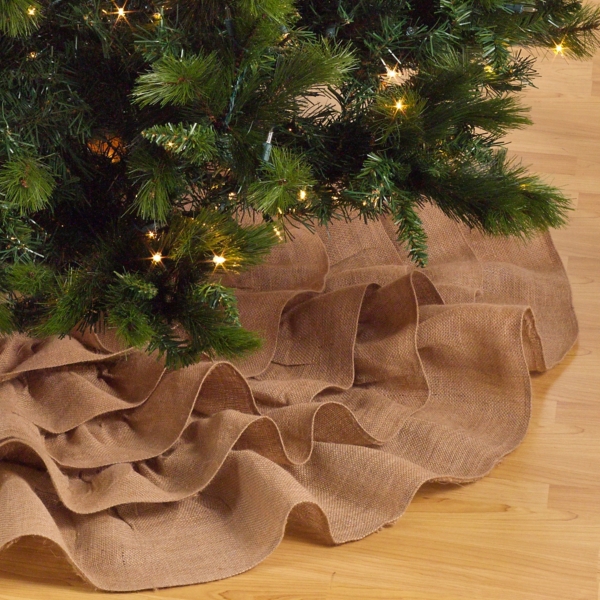 Natural Ruffled Jute Tree Skirt, 56 in.