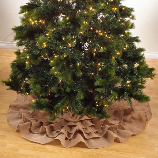 Natural Ruffled Jute Tree Skirt, 72 in.