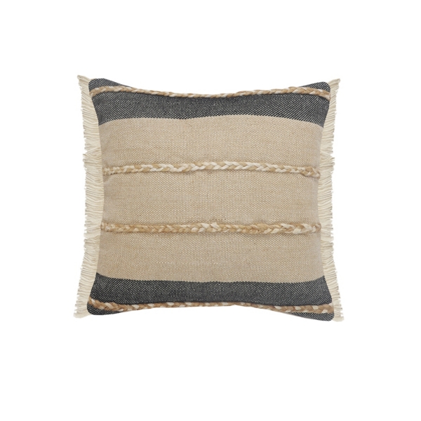 Natural Jute Braided Stripe Throw Pillow, 20 in. | Kirklands Home