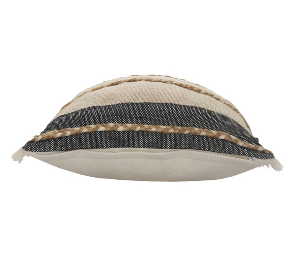 Natural Jute Braided Stripe Throw Pillow, 20 in.