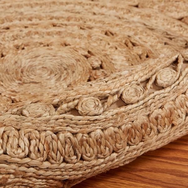 Natural Golden Sunshine Circular Area Rug, 4x4