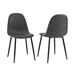 Black Faux Leather Slope Dining Chairs, Set of 2