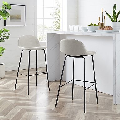 White bar stools with gray online seat