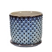 Blue Ombre Dotted Ceramic Planter with Saucer