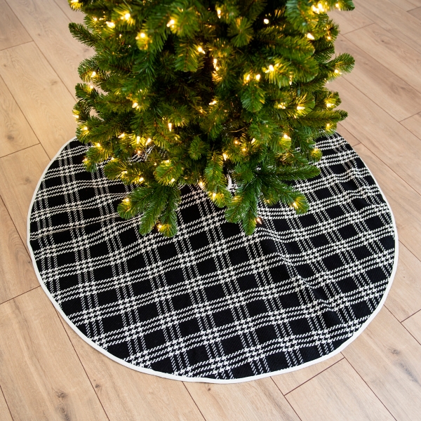 Black and White Check Christmas Tree Skirt Kirklands Home