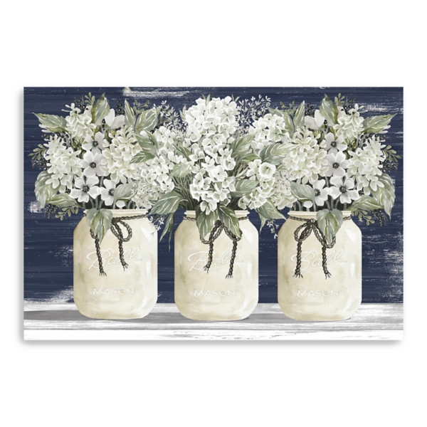 White Floral Trio Giclee Canvas Art Print | Kirklands Home