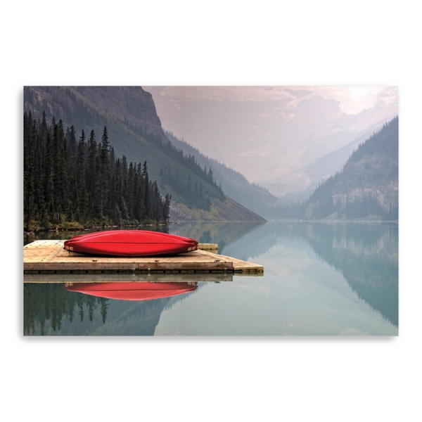 Canoe and Mountains Giclee Canvas Art Print | Kirklands Home