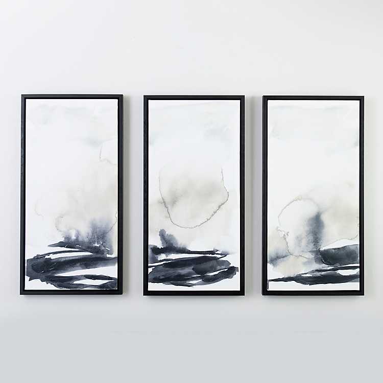 Landscape Art Black and White Modern Farmhouse Large Triptych Set of 3 Wall Art Prints or Canvases