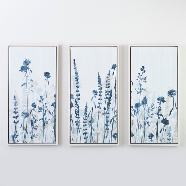 Hysterisk at opfinde søsyge Blue Floral Framed Canvas Art Prints, Set of 3 | Kirklands Home