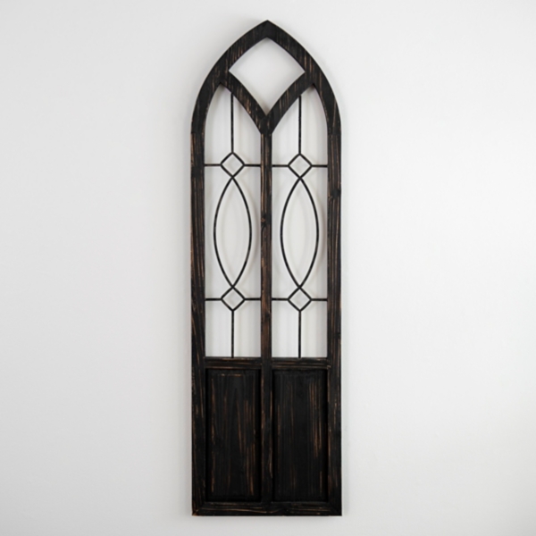 Black Wood and Metal Arched Plaque
