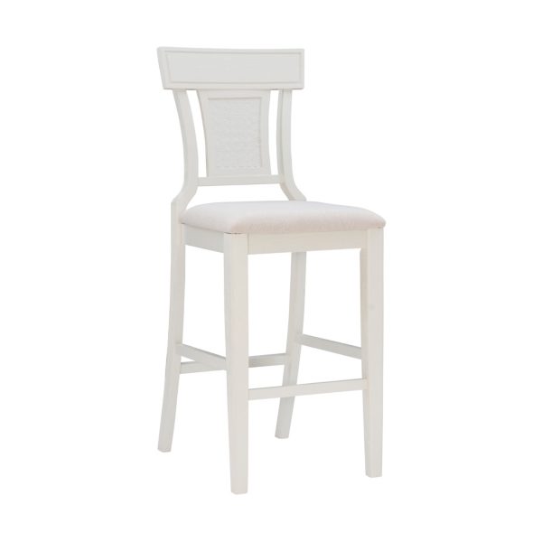 White padded bar outlet stools