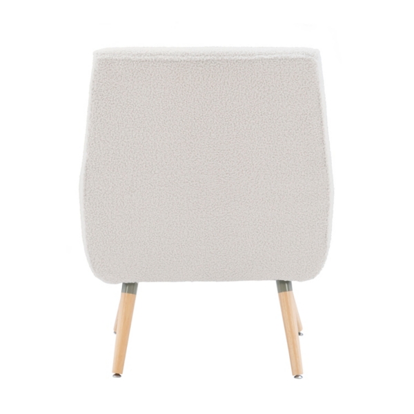 Ivory Faux Sherpa Tufted Accent Chair