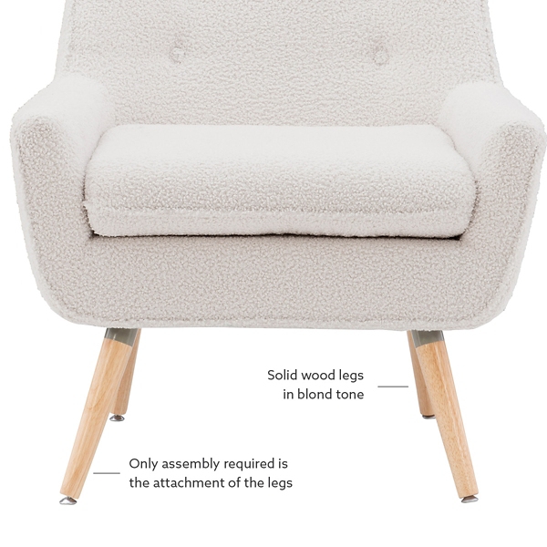 Ivory Faux Sherpa Tufted Accent Chair