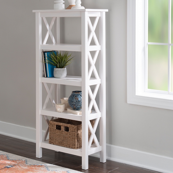 White Antique Pine X Frame Bookcase Kirklands Home
