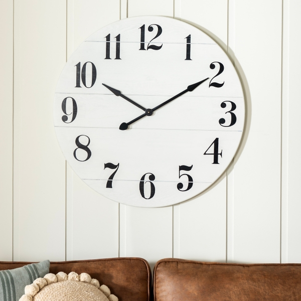 Jake White And Black Wooden Wall Clock Kirklands Home   262626 2