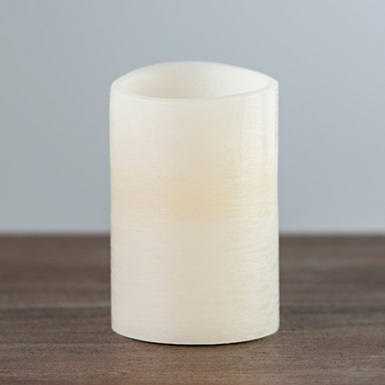 Standard Flameless Wax Pillar Candle - Ivory