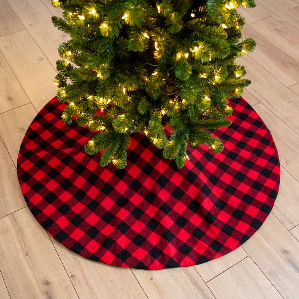 Red Buffalo Check Christmas Tree Skirt | Kirklands Home