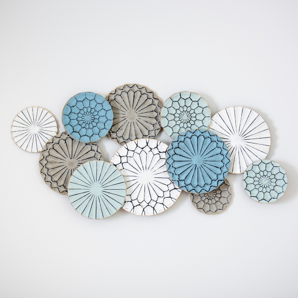 Blue Bohemian Metal Plate Wall Plaque