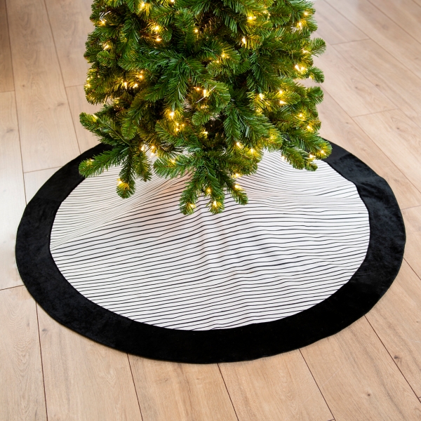 Black and white outlet striped tree skirt