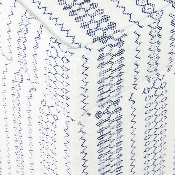 Blue and White Hometown Striped Storage Ottoman