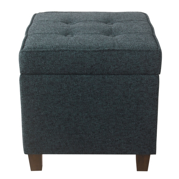 Navy Tufted Upholstered Storage Ottoman Kirklands Home