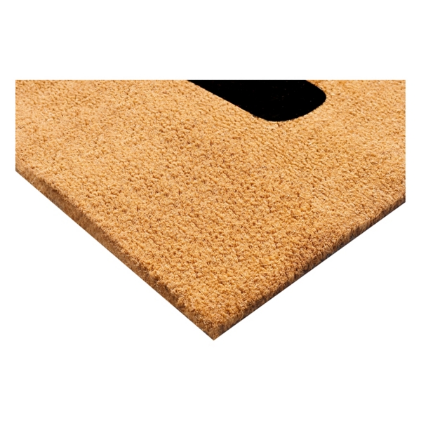 Natural and Black Coir Hello Doormat