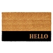 Black Hello Bold Stripe Coir Doormat, 30 in.