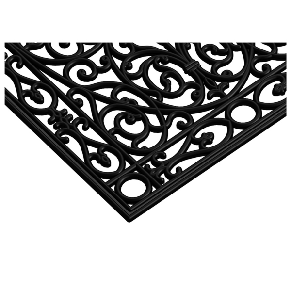 Ornate Art Deco Rubber Doormat, 48x22 in.