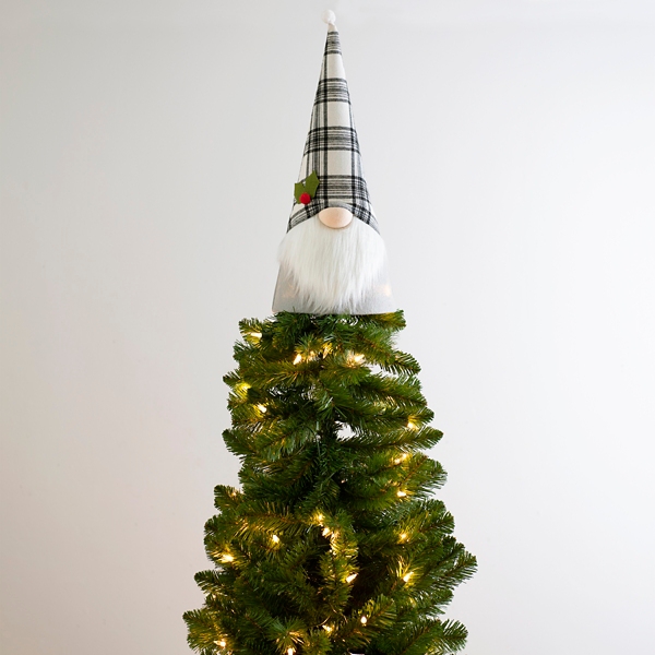 Gray Plaid Gnome Tree Topper Kirklands Home