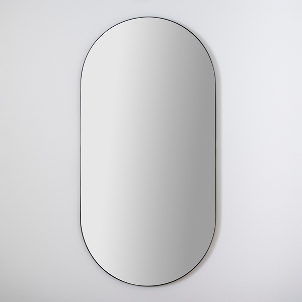 Black Metal Linear Oval Mirror Kirklands Home