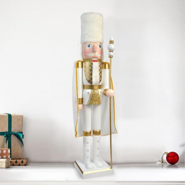 White and Gold King Nutcracker
