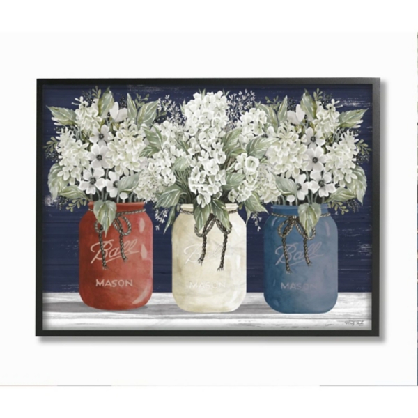 Americana Floral Bouquets Black Framed Art Print | Kirklands Home