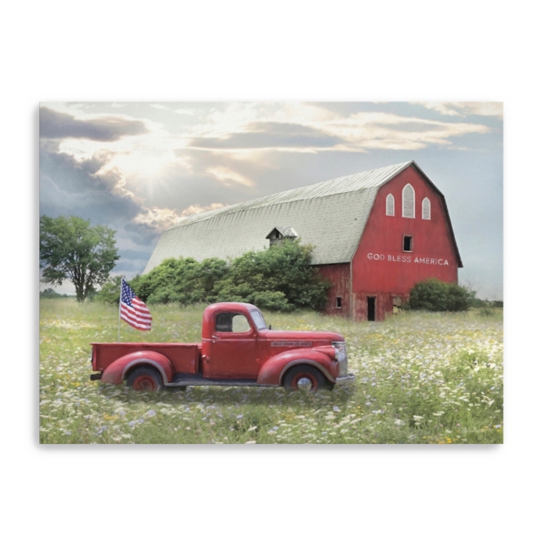 American Red Truck Canvas Art Print, 32x24 in. Kirklands Home