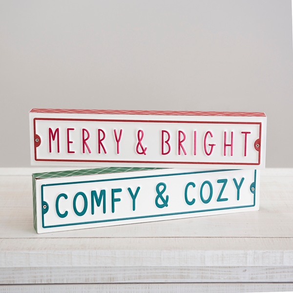 Comfy & Merry Christmas Tabletop Signs, Set of 2 Kirklands Home