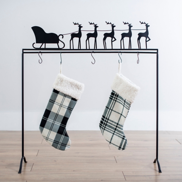 Deer and Sleigh Standing Stocking Holder Kirklands Home