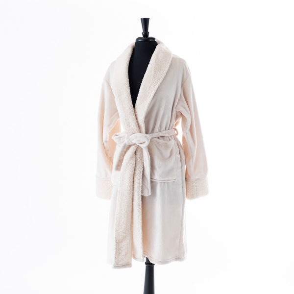 Ivory Plush Robe, L/XL Kirklands Home