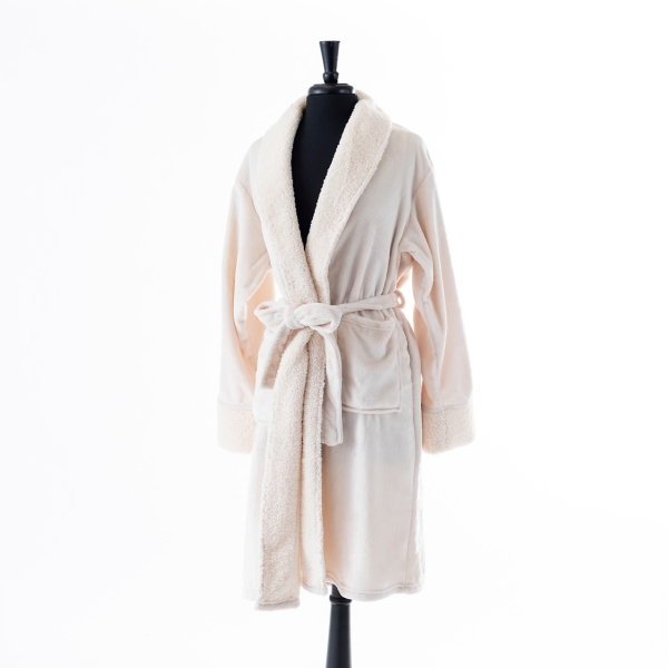 Ivory Plush Robe, L/XL | Kirklands Home