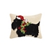 Black Scottie with Scarf and Hat Wool Pillow
