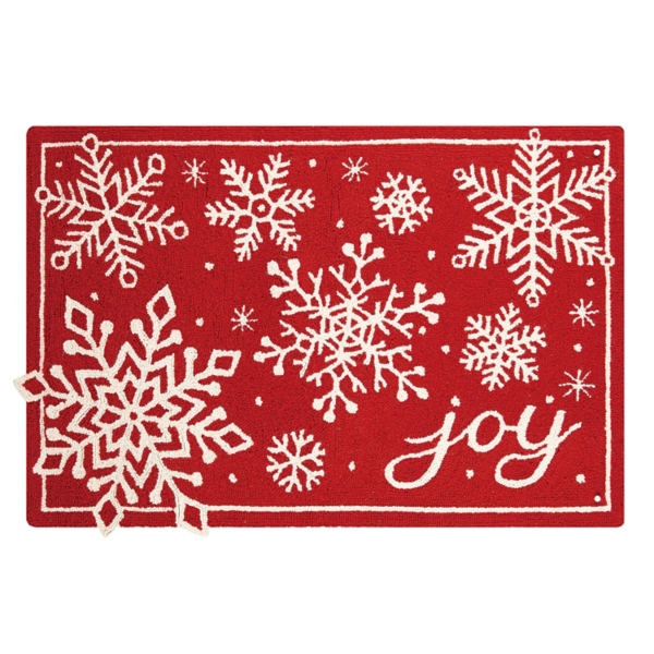 Red Snowflake Joy Christmas Accent Rug Kirklands Home