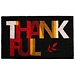 Black Colorblock Thankful Doormat