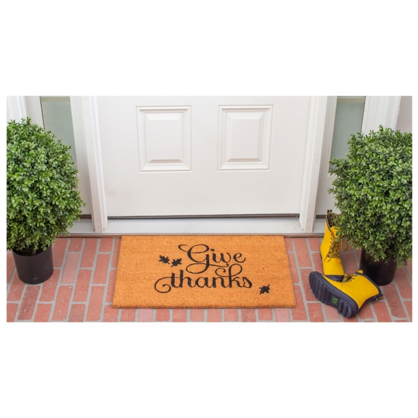 Natural Give Thanks Thanksgiving Doormat, 36 in.