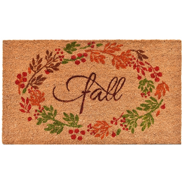 Natural Tan Coir Fall Foliage Doormat Kirklands Home