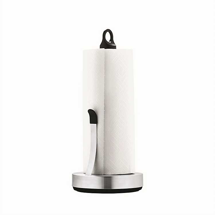 Stainless Weighted Paper Towel Holder with Arm, Silver, 13.4H x 5.9 , Steel | Kirkland's Home