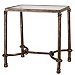 Bronze Patina Forged Iron and Glass Accent Table
