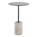 Black Glass and Concrete Round Accent Table