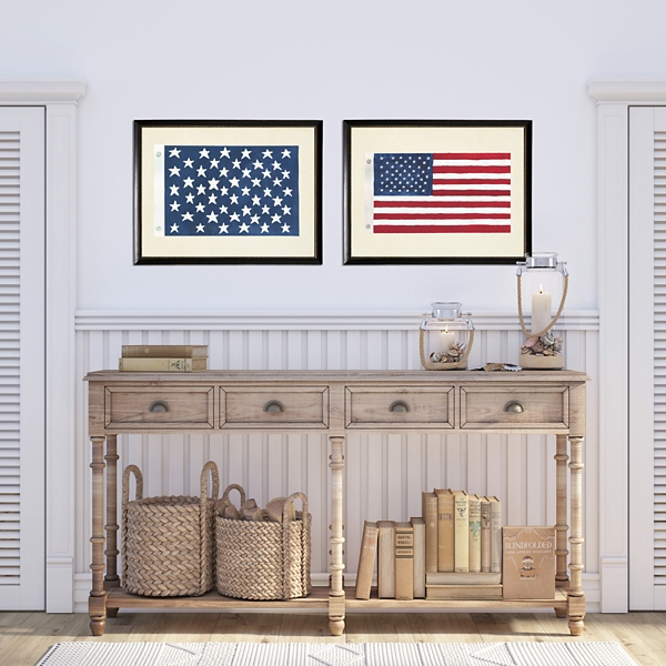 Two Flags Framed Art Prints, Set of 2